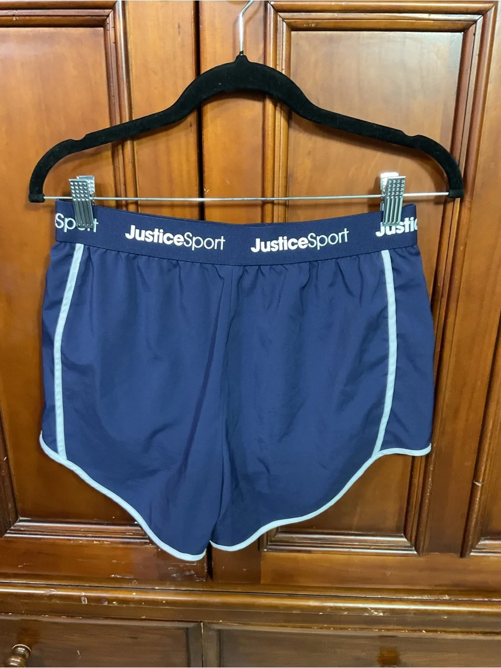 Justice Sport Girls Size XL 16/18 Lknw Athletic Shorts Solid Blue 3” Inseam Raci